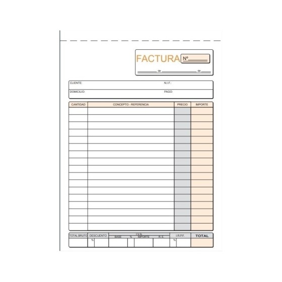 Talonario LOAN Facturas 4º Natural Duplicado T-63