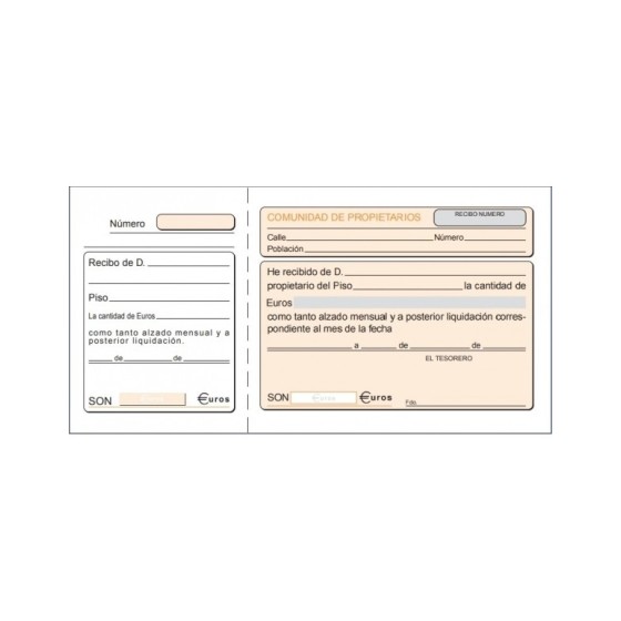 Talonario LOAN Comunidad Propietarios Un Tercio Folio Simple