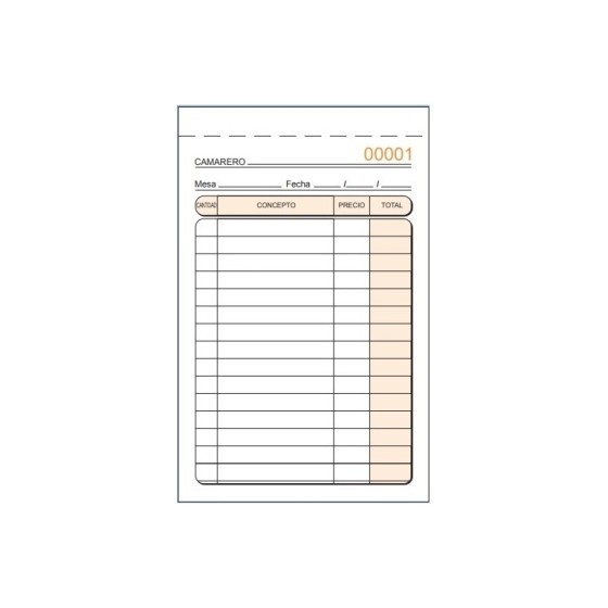 Talonario LOAN Camarero Bolsillo Duplicado T-140