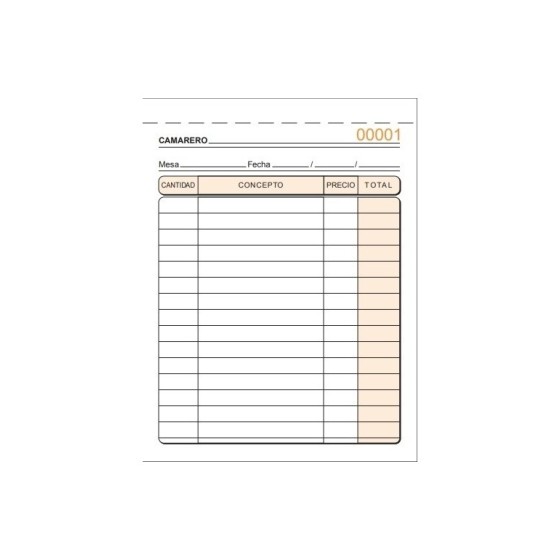 Talonario LOAN Camarero 8º Simple T-58