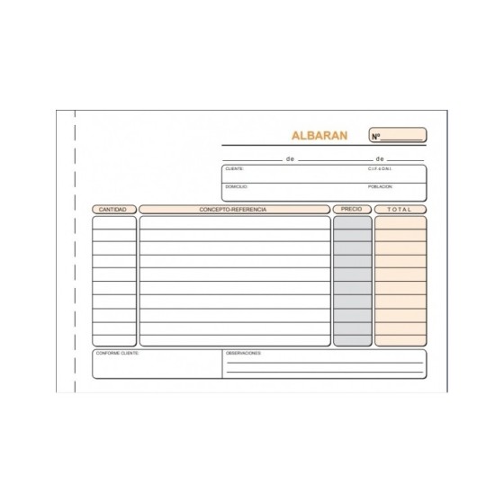 Talonario LOAN Albarán 4º Apaisado Triplicado T-121