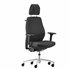 Silla Shape 24 horas traslack tapizado king negro, brazos 2D base aluminio y cabecero