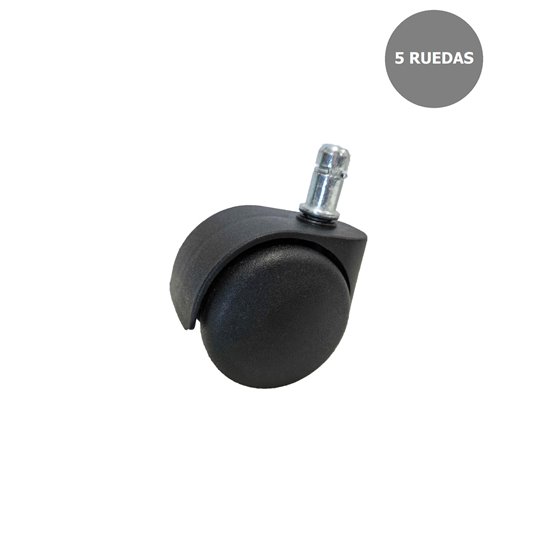 Kit de 5 ruedas de nailon de 50 mm perno 11 mm