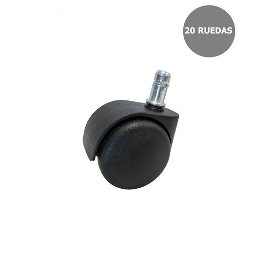 Kit de 20 ruedas de nailon de 50 mm perno 11 mm.