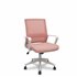 Silla Ergo535 blanca basculante respaldo malla rosa asiento tela rosa ruedas nailon