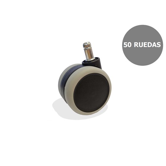Kit de 50 ruedas engomadas de 65mm perno 11 mm