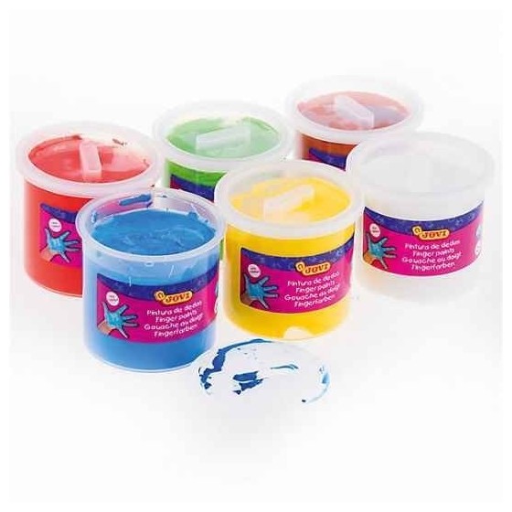 Pintura Dedos JOVI 125ml Caja x6 Botes Colores