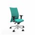 Albacete confidente XL sincro similpiel turquesa brazos 1D cromados base blanca ruedas 65 mm nailon