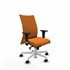 Albacete confidente XL sincro similpiel naranja brazos 1D cromados base blanca ruedas 65 mm nailon