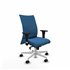 Albacete confidente XL sincro similpiel azul claro brazos 1D cromados base blanca ruedas 65 mm nailon