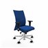 Albacete confidente XL sincro similpiel azul brazos 1D cromados base blanca ruedas 65 mm nailon