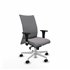 Albacete confidente XL sincro similpiel gris brazos 1D cromados base blanca ruedas 65 mm nailon
