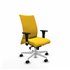 Albacete confidente XL sincro similpiel amarillo brazos 1D cromados base blanca ruedas 65 mm nailon
