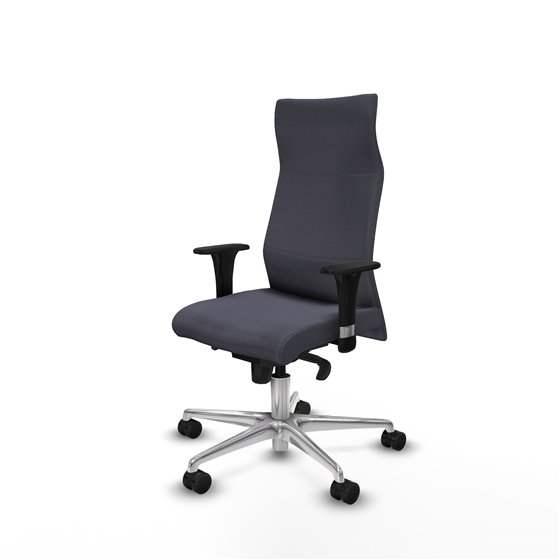 Albacete XL sincro bali gris oscuro brazos 1D base aluminio ruedas 65 mm nailon