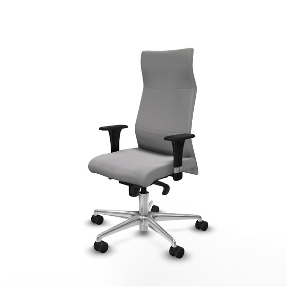 Albacete XL sincro bali gris claro brazos 1D base aluminio ruedas 65 mm nailon