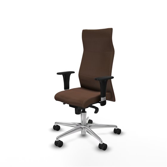 Albacete XL sincro bali marrón oscuro brazos 1D base aluminio ruedas 65 mm nailon