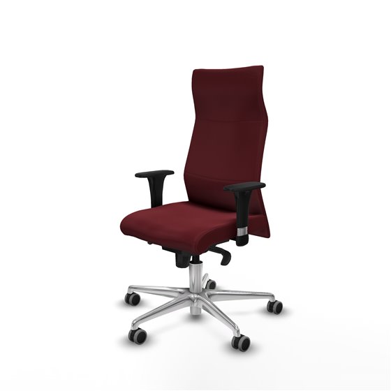 Albacete XL sincro similpiel granate brazos 1D base aluminio ruedas 65mm engomadas