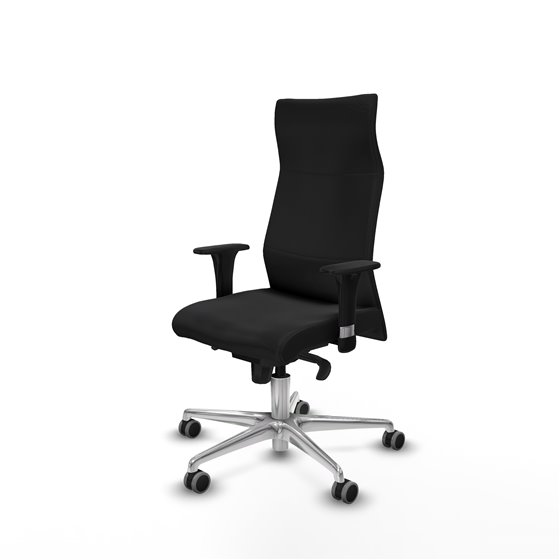 Albacete XL sincro similpiel negro brazos 1D base aluminio ruedas 65mm engomadas