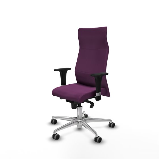 Albacete XL sincro similpiel morado brazos 1D base aluminio ruedas 65mm engomadas