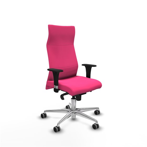 Albacete XL sincro similpiel rosa brazos 1D base aluminio ruedas 65mm engomadas