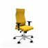 Albacete XL sincro similpiel amarillo brazos 1D base aluminio ruedas 65 mm nailon