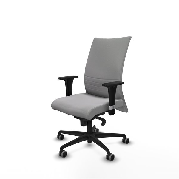 Albacete confidente XL sincro bali gris claro brazos 1D cromados base nailon ruedas 65mm engomadas