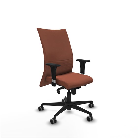 Albacete confidente XL sincro bali marrón brazos 1D cromados base nailon ruedas 65mm engomadas