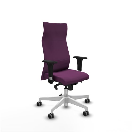 Albacete XL sincro similpiel morado brazos 1D base blanca ruedas 65mm engomadas