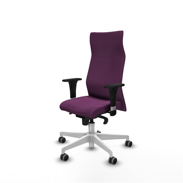Albacete XL sincro similpiel morado brazos 1D base blanca ruedas 65mm engomadas