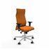 Albacete XL sincro similpiel naranja brazos 1D base blanca ruedas 65mm engomadas