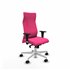 Albacete XL sincro similpiel rosa brazos 1D base blanca ruedas 65 mm nailon
