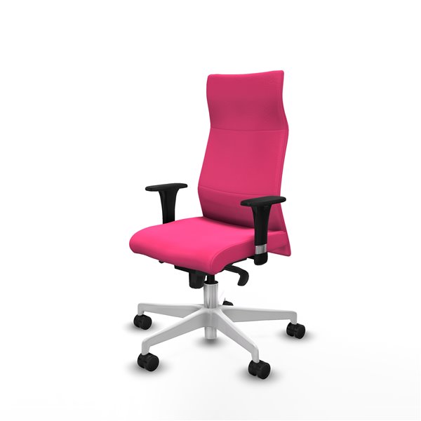 Albacete XL sincro similpiel rosa brazos 1D base blanca ruedas 65 mm nailon