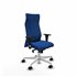 Albacete XL sincro similpiel azul brazos 1D base blanca ruedas 65 mm nailon