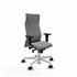 Albacete XL sincro similpiel gris brazos 1D base blanca ruedas 65 mm nailon