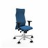 Albacete XL sincro similpiel azul claro brazos 1D base blanca ruedas 65 mm nailon