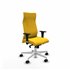 Albacete XL sincro similpiel amarillo brazos 1D base blanca ruedas 65 mm nailon