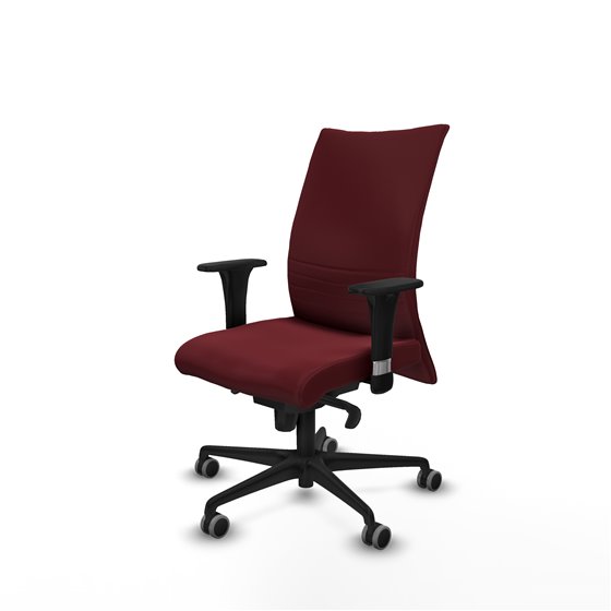 Albacete confidente XL sincro similpiel granate brazos 1D cromados base nailon ruedas 65mm engomadas