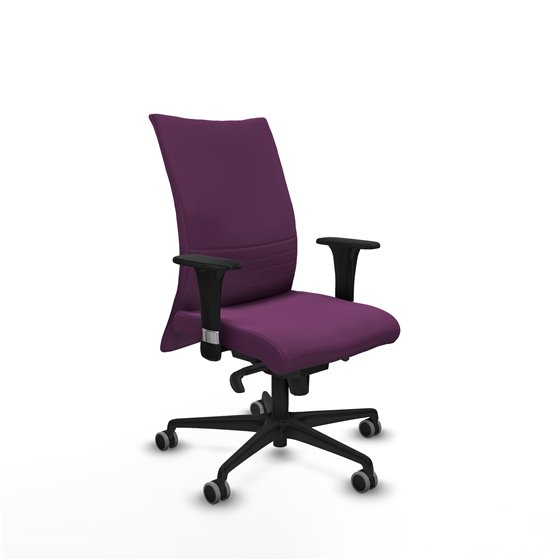 Albacete confidente XL sincro similpiel morado brazos 1D cromados base nailon ruedas 65mm engomadas