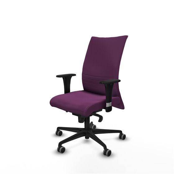 Albacete confidente XL sincro similpiel morado brazos 1D cromados base nailon ruedas 65mm engomadas