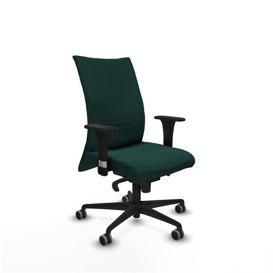 Albacete confidente XL sincro similpiel verde botella brazos 1D cromados base nailon ruedas 65mm engomadas