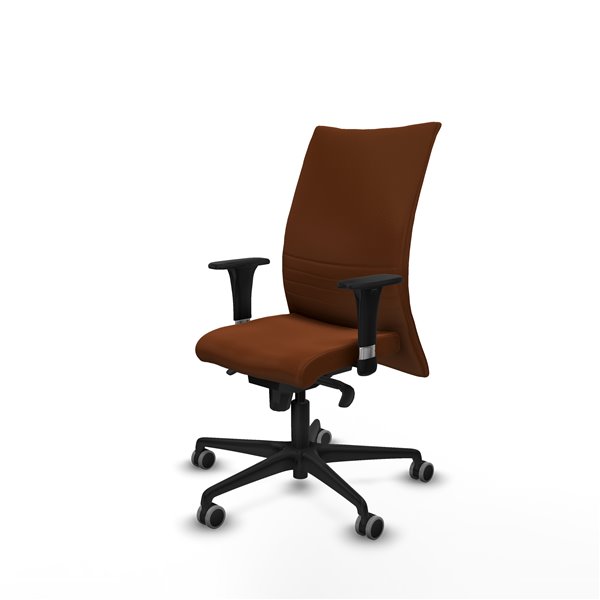 Albacete confidente XL sincro similpiel marrón brazos 1D cromados base nailon ruedas 65mm engomadas