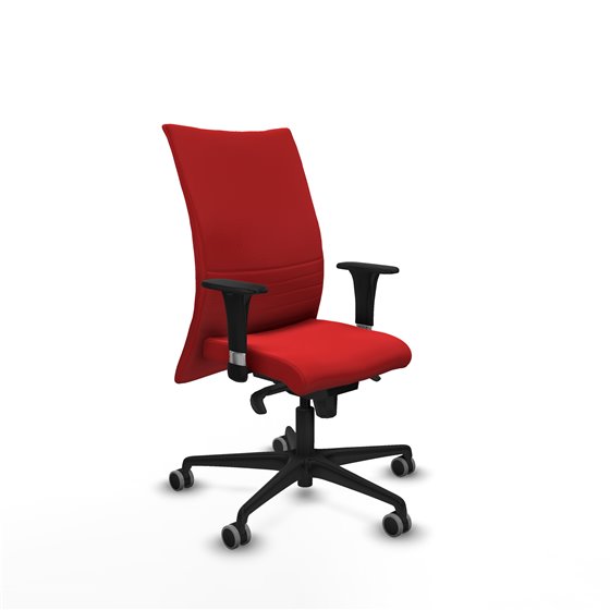 Albacete confidente XL sincro similpiel rojo brazos 1D cromados base nailon ruedas 65mm engomadas