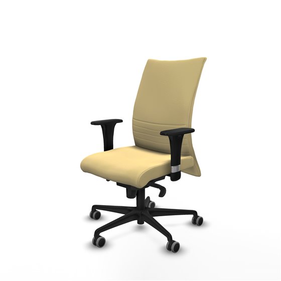 Albacete confidente XL sincro similpiel crema brazos 1D cromados base nailon ruedas 65mm engomadas
