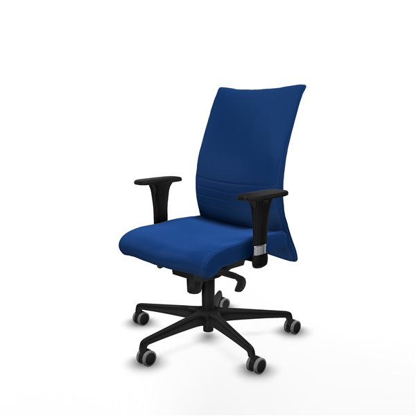 Albacete confidente XL sincro similpiel azul brazos 1D cromados base nailon ruedas 65mm engomadas