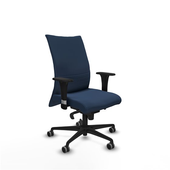Albacete confidente XL sincro similpiel azul marino brazos 1D cromados base nailon ruedas 65mm engomadas
