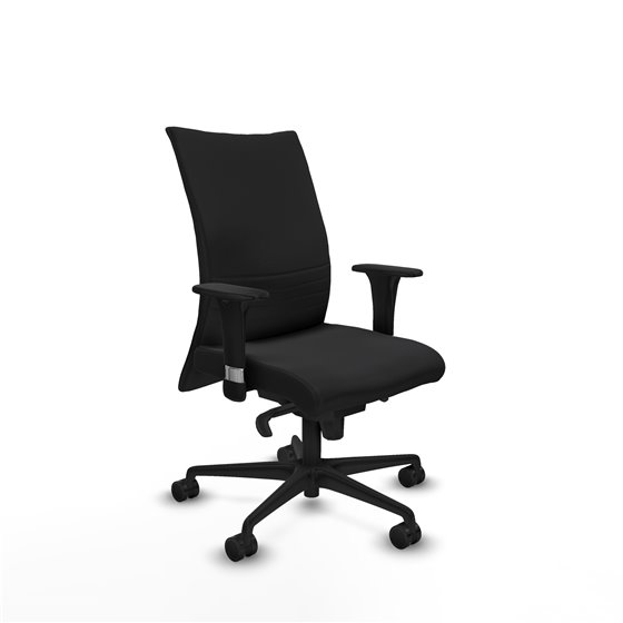 Albacete confidente XL sincro similpiel negro brazos 1D cromados base nailon ruedas 65 mm nailon