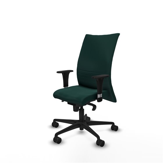 Albacete confidente XL sincro similpiel verde botella brazos 1D cromados base nailon ruedas 65 mm nailon