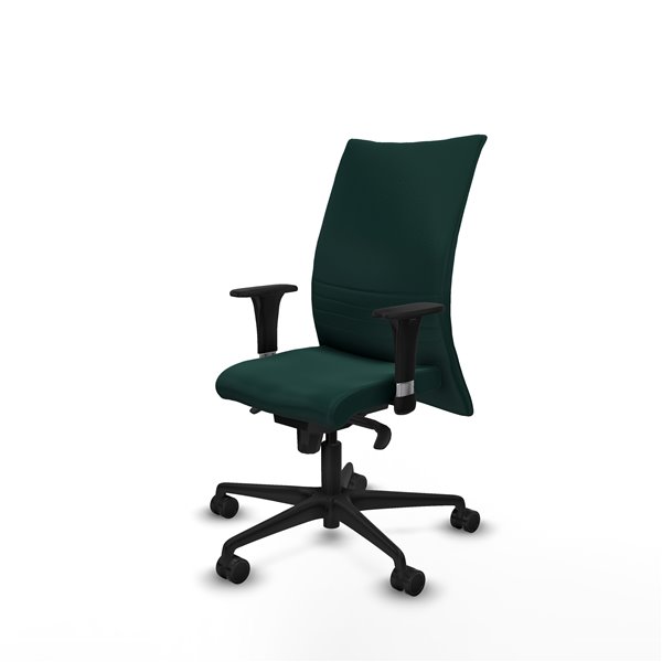 Albacete confidente XL sincro similpiel verde botella brazos 1D cromados base nailon ruedas 65 mm nailon