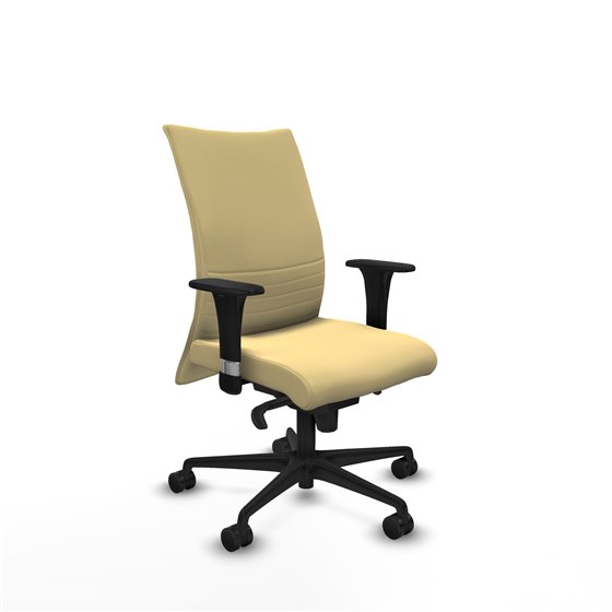 Albacete confidente XL sincro similpiel crema brazos 1D cromados base nailon ruedas 65 mm nailon