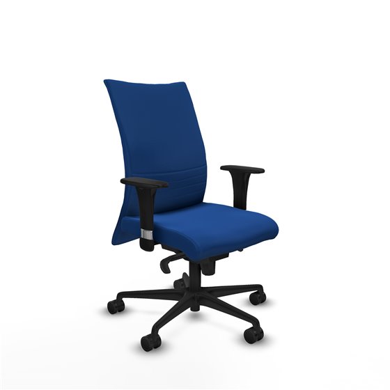 Albacete confidente XL sincro similpiel azul brazos 1D cromados base nailon ruedas 65 mm nailon